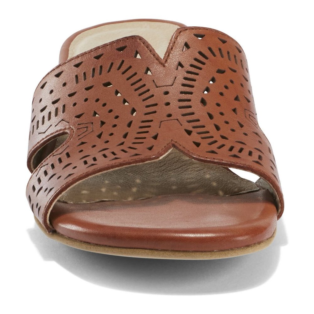 Earth Womens Mykonos Torlos Leather Slide Sandal -- Burnt Brick NEW - Picture 4 of 6